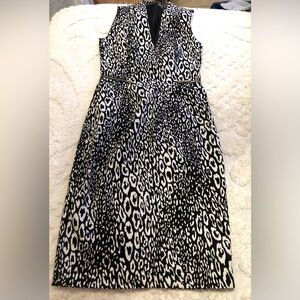 Guess, black and white leopard maxi dress.